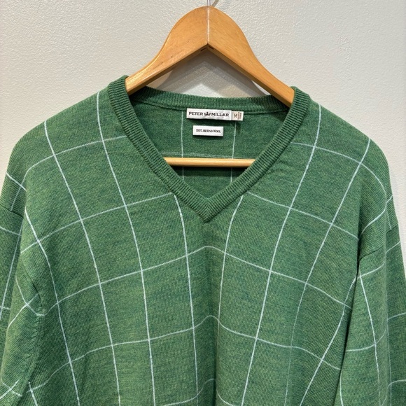 Peter Millar 100% Merino Italian Wool V-Neck Sweater Men’s Size Medium - Picture 2 of 14